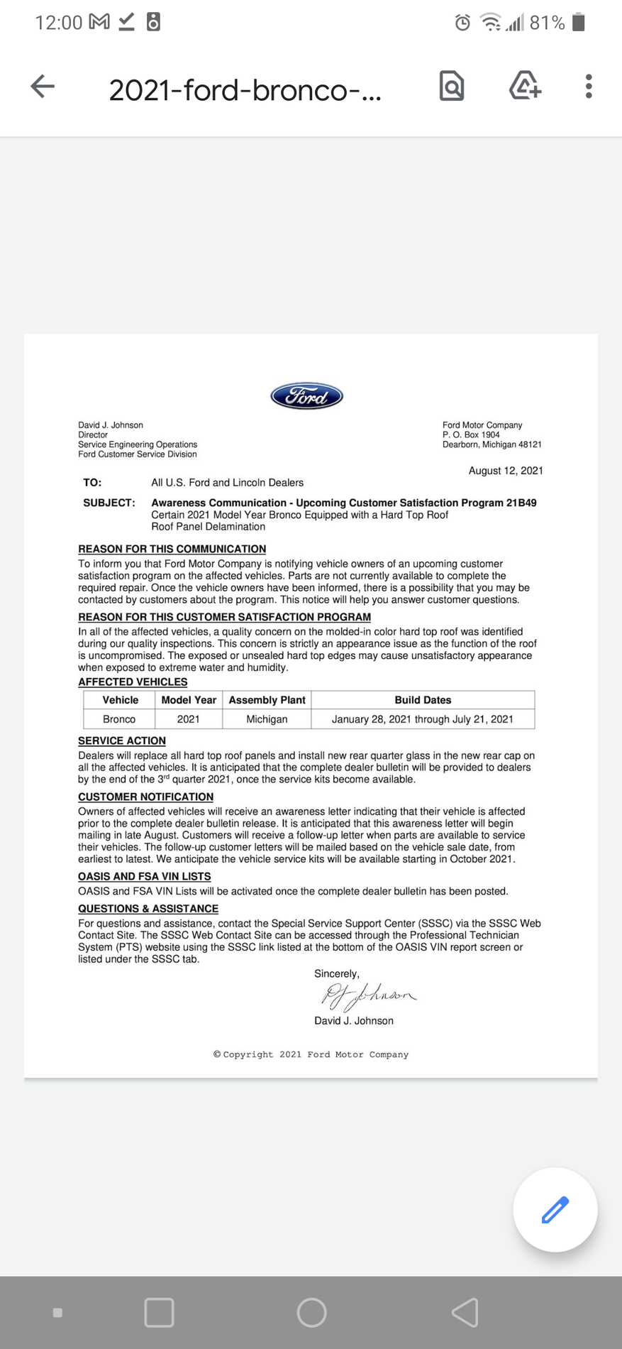 Ford Bronco 6/30 blend dates Screenshot_20210819-120032