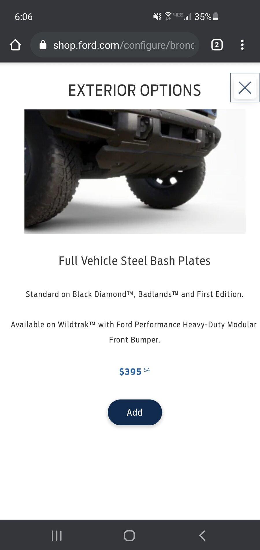 Ford Bronco Skid plates for fuel tank and transfer case? Screenshot_20210830-060656_Chrome