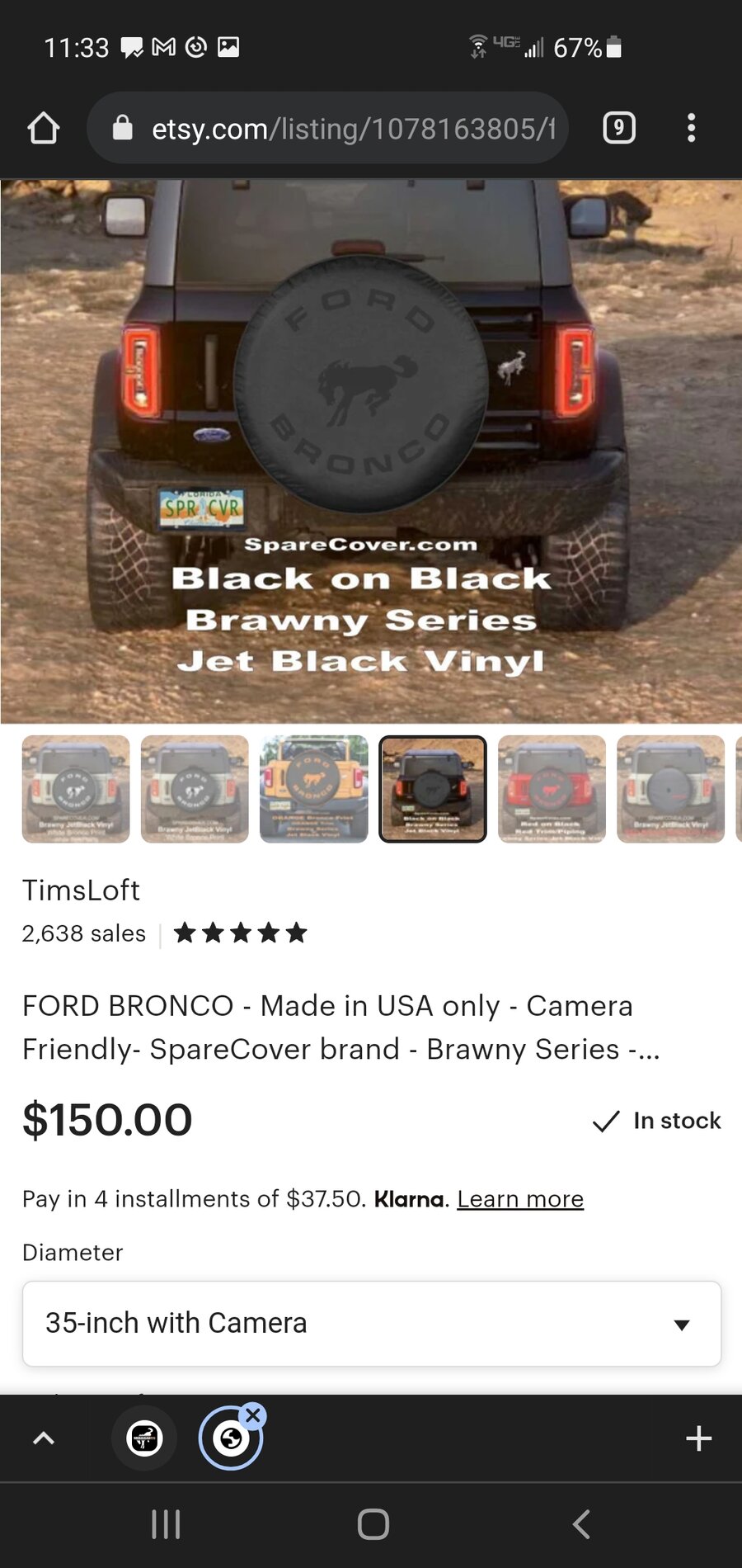 Ford Bronco Spare cover for 33" tire Screenshot_20211022-113310_Chrome