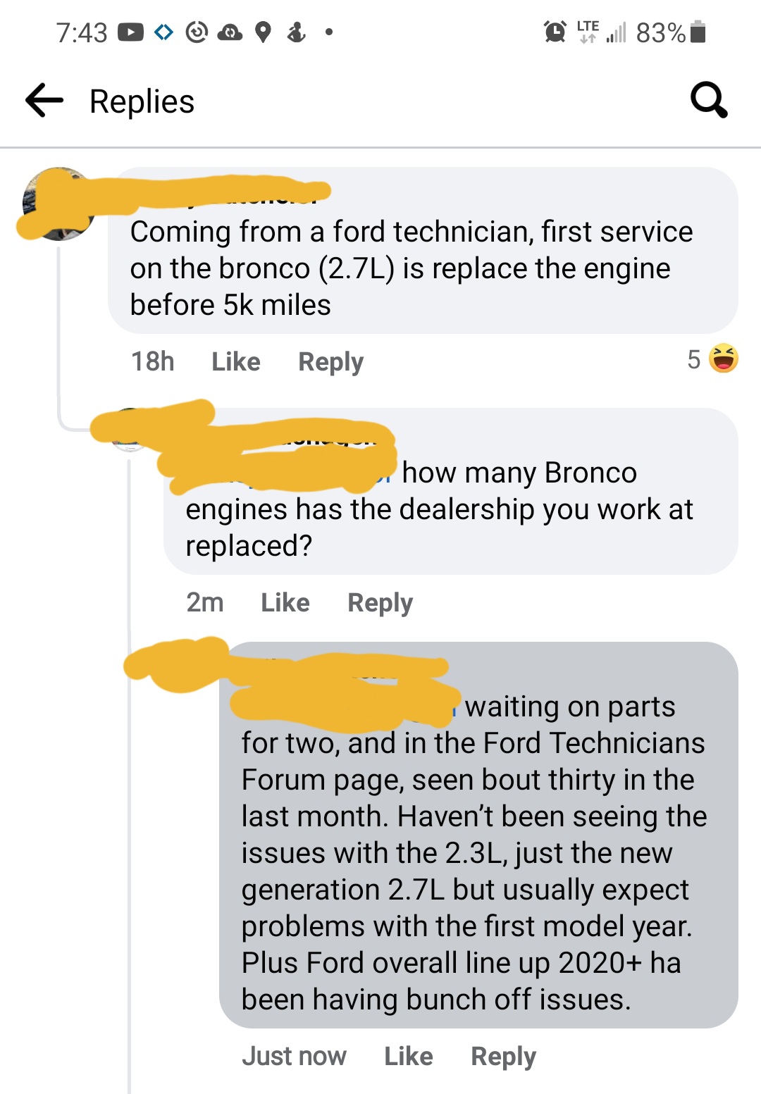 Ford Bronco FINAL UPDATE: Complete Engine Failure - SAS Big Bend - 3wk Old / 1000mi / 2.7L EcoBoost Screenshot_20211028-074312_Facebook