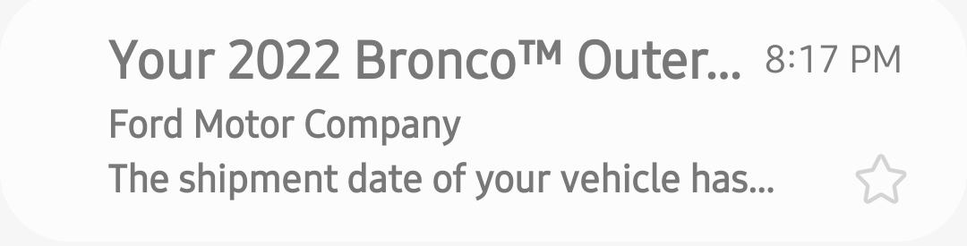 Ford Bronco 🛠 4/4/22 build week group [now with Google doc] Screenshot_20220719-211336_Email