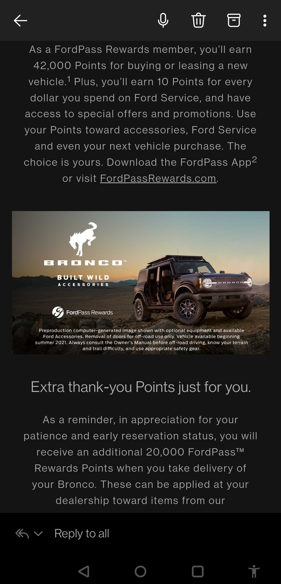 Ford Bronco Ford pass points Screenshot_20220917-202142