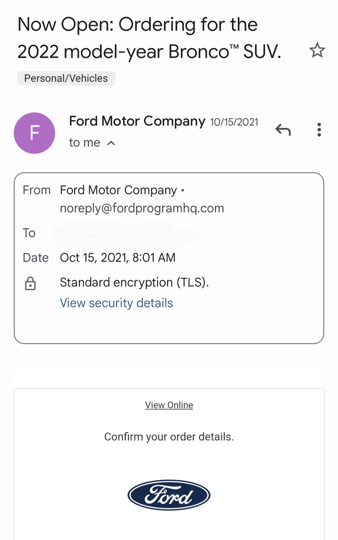 Ford Bronco Need direct intervention help from Ford Screenshot_20220924-105613