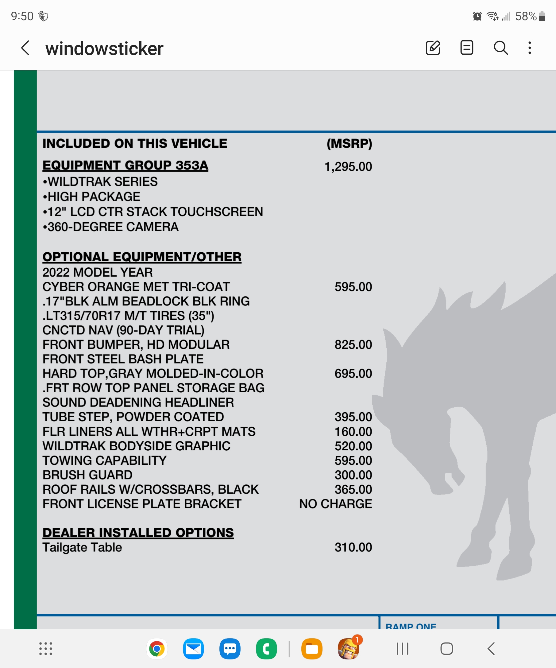 Ford Bronco 2022 Bronco WildTrak with SAS  $70k Screenshot_20220927_215030_Samsung  Notes