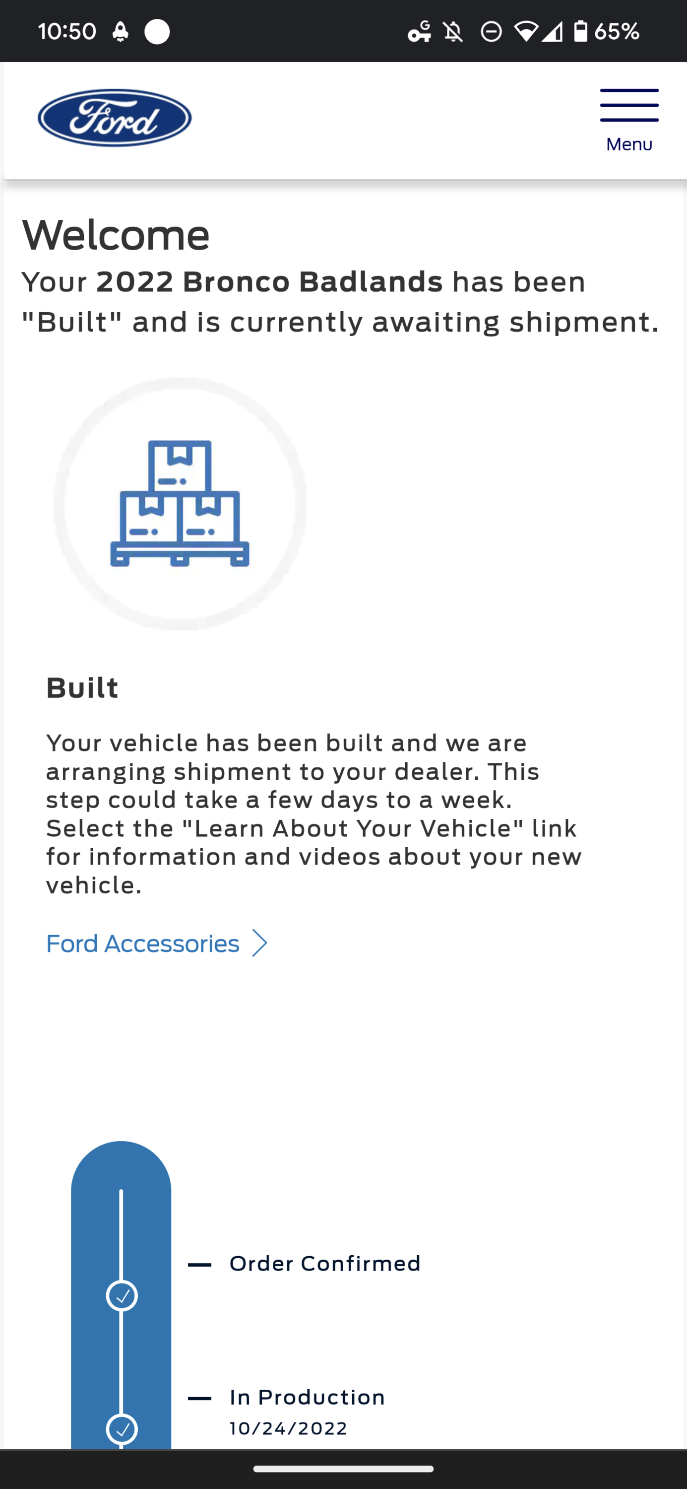 Ford Bronco build week 10/24 Screenshot_20221026-105021