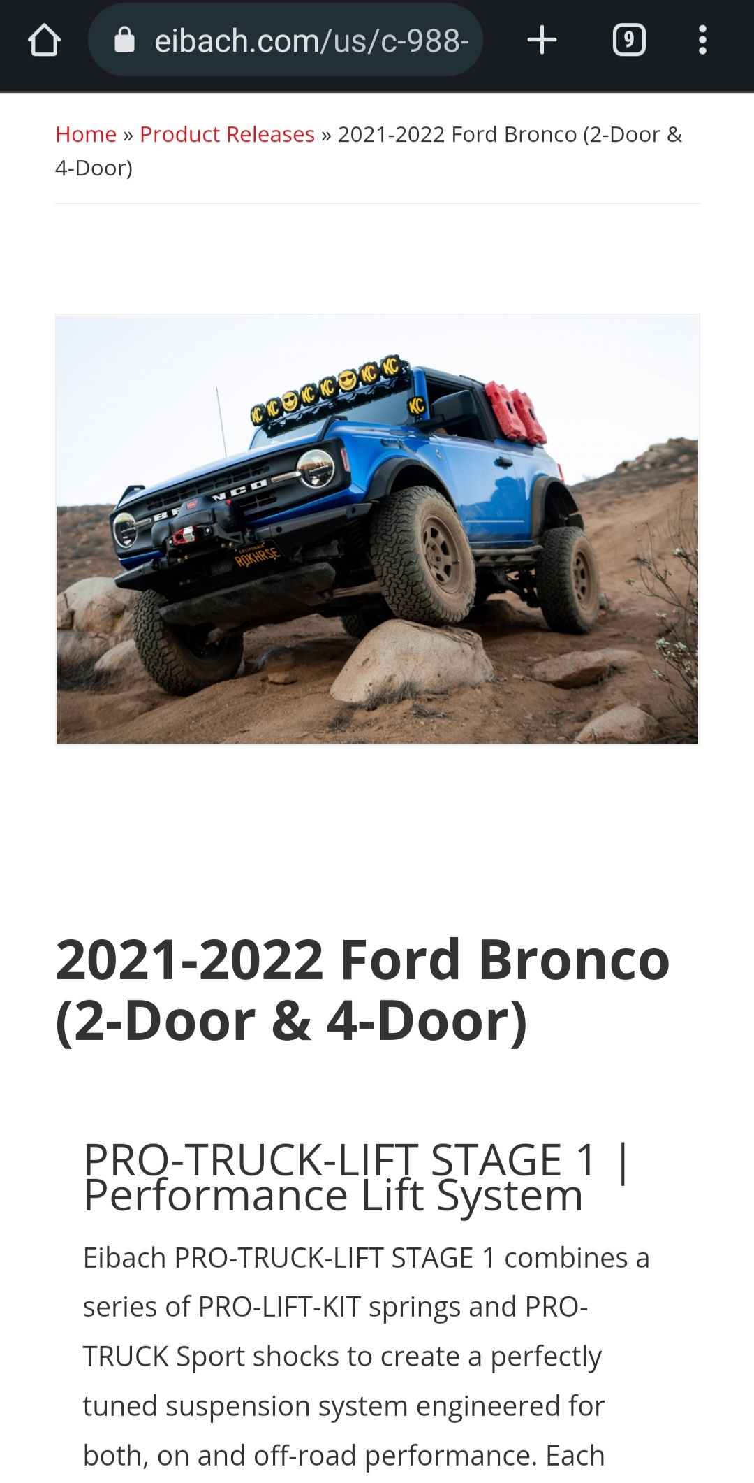 Ford Bronco Eibach Stage 1.0 System Screenshot_20221105-035536_Chrome
