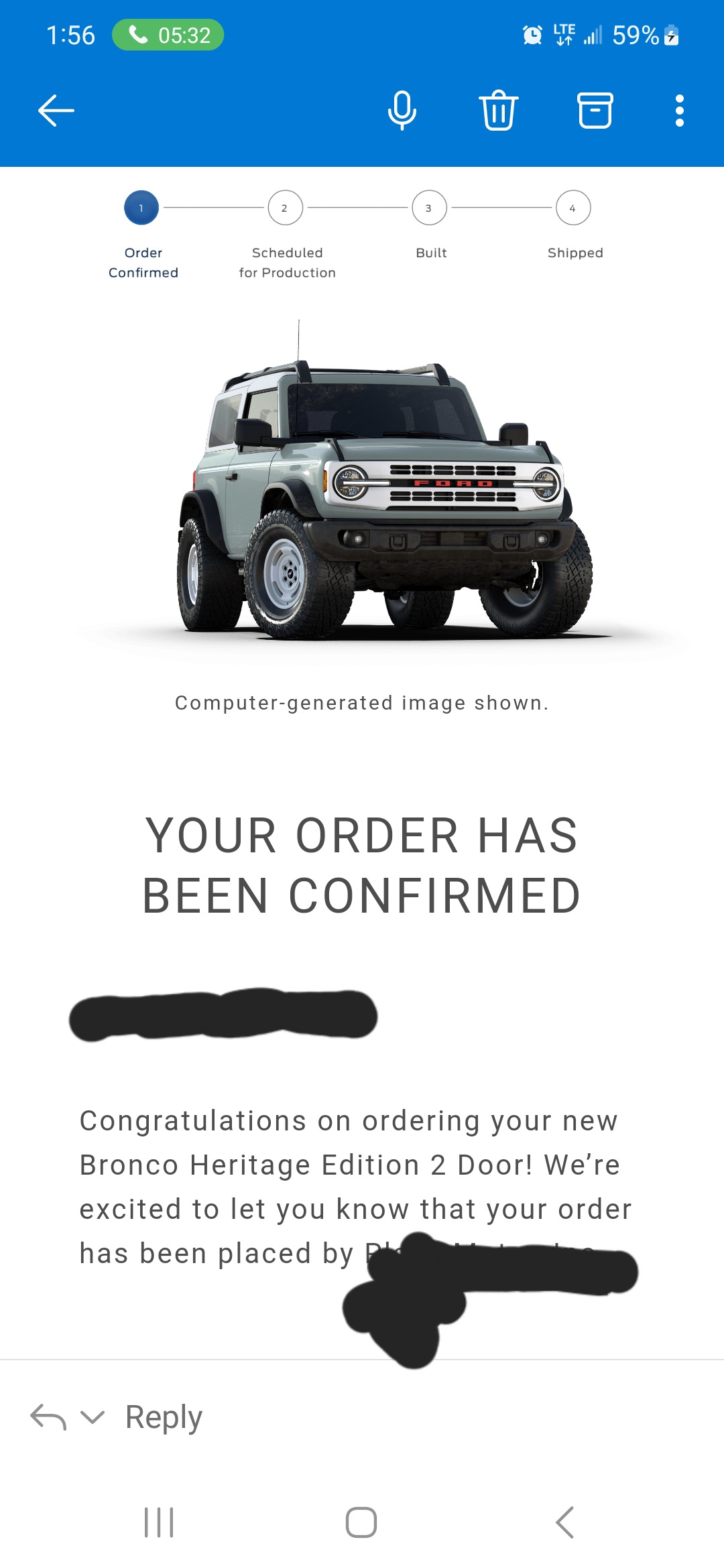 Ford Bronco Placed my 2023 Bronco Order! ... Post Yours! Screenshot_20230327_135624_Outlook