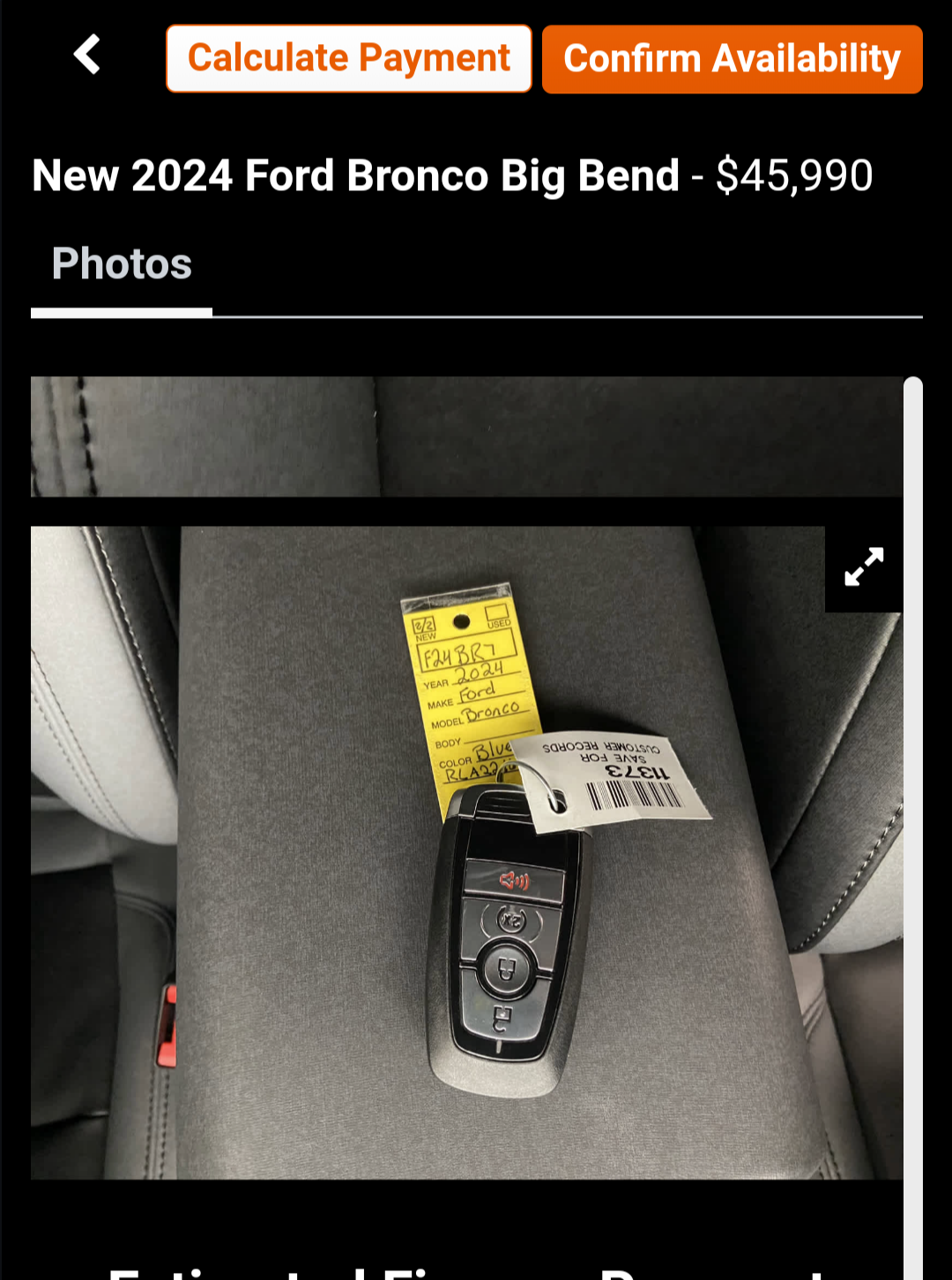 Ford Bronco How many key fobs? Screenshot_20240428-085045-385