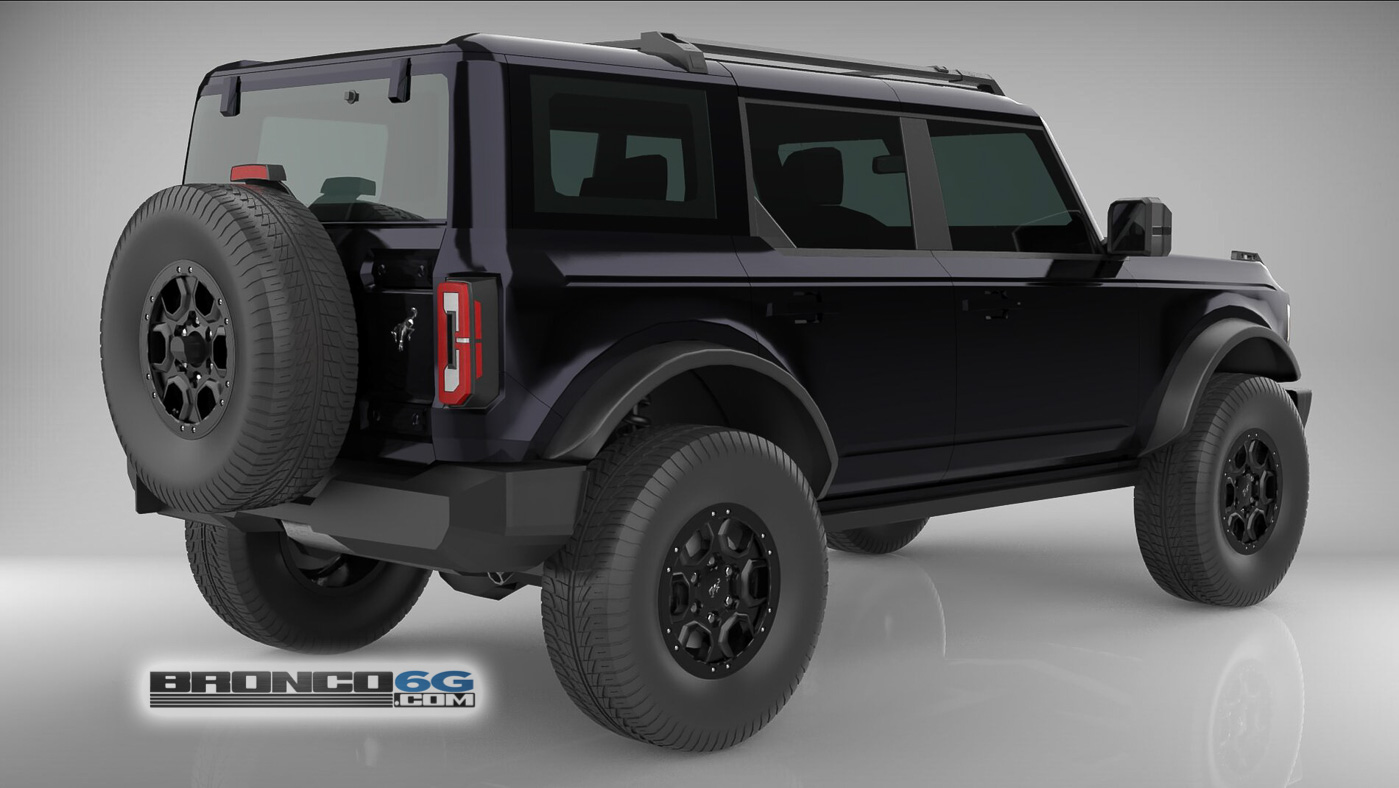 Ford Bronco 4 Door Bronco Colors 3D Model Visualized Shadow Black 4 Door 2021 Bronco 3D Model Rear