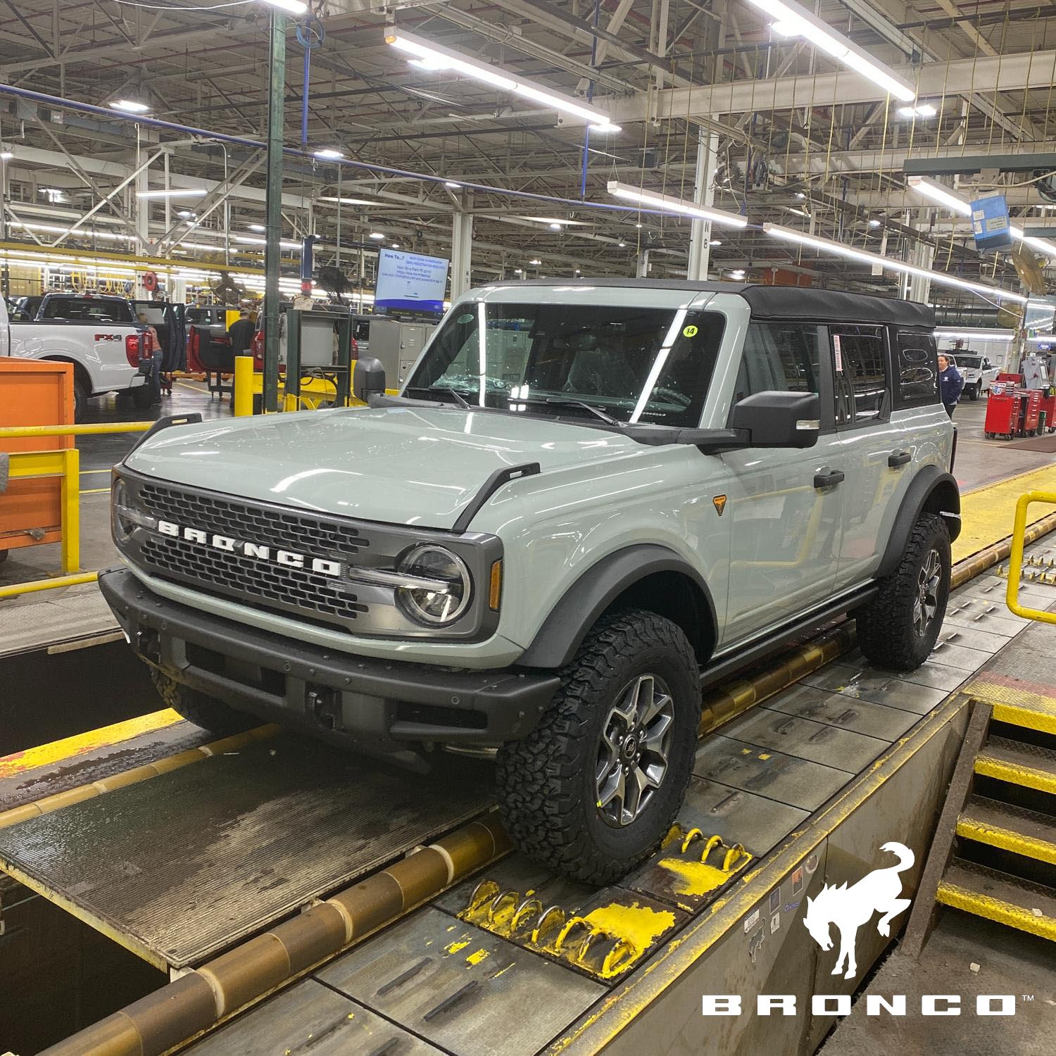 Ford Bronco 03/13/2023 Build Week SPike comng off assembly line