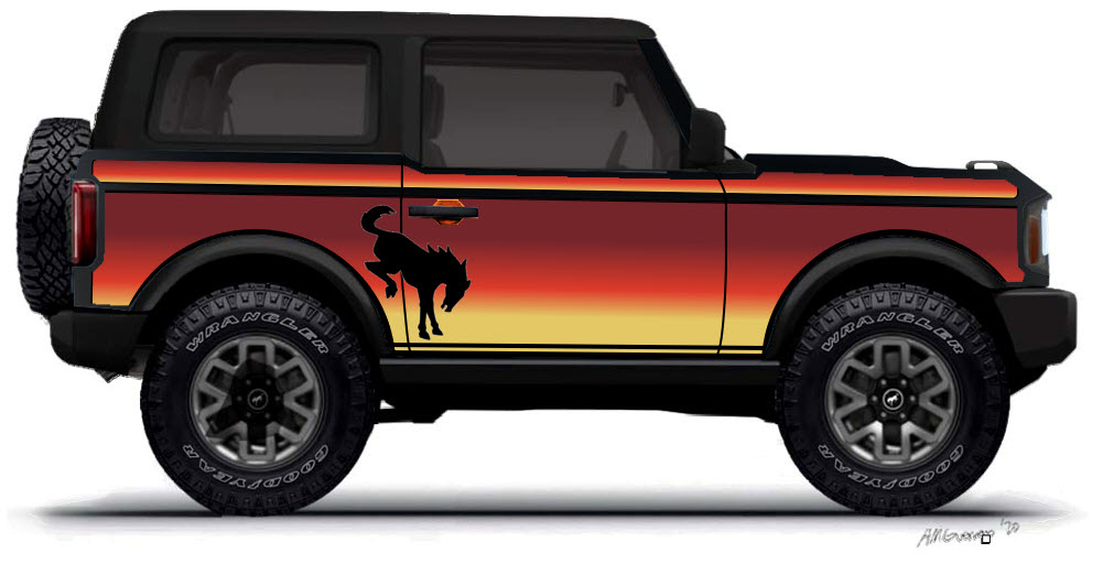 Bronco Bronco 2 Door preview renderings (with white top) 1584559457020