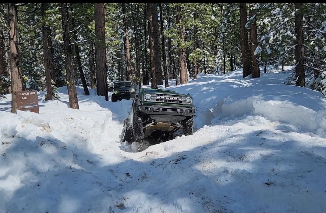 Ford Bronco Bucking Broncos Bust'in Loose in Snow Eagle Lake, Fordyce Trails thumbnail