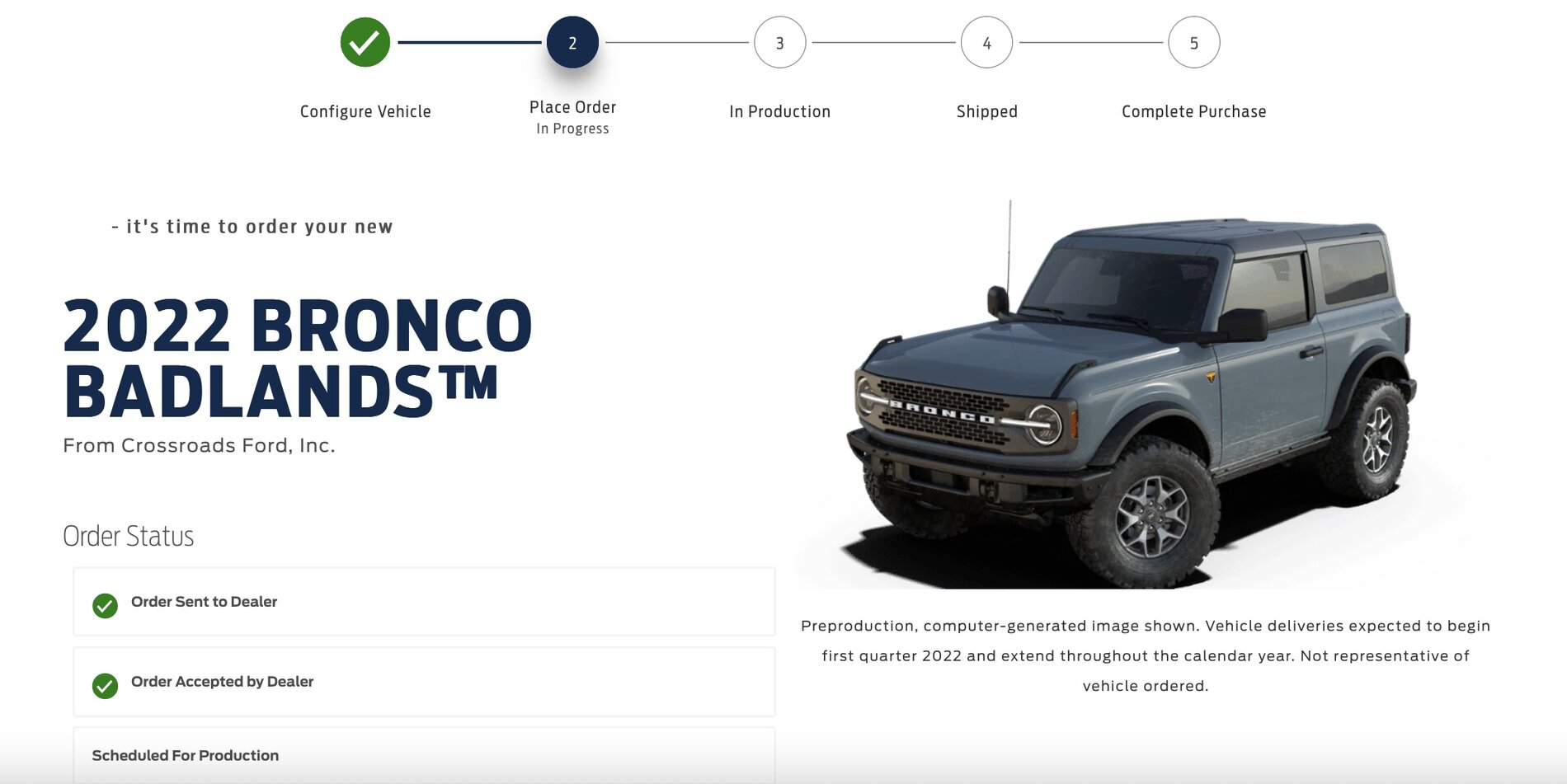 Ford Bronco 2022 order scheduled today (10/28) group Untitled