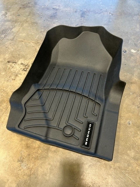 Ford Bronco SOLD NO LONGER AVAILABLE Like New Weathertech All Weather Floor Liners with Bronco Emblem Weathertech 1