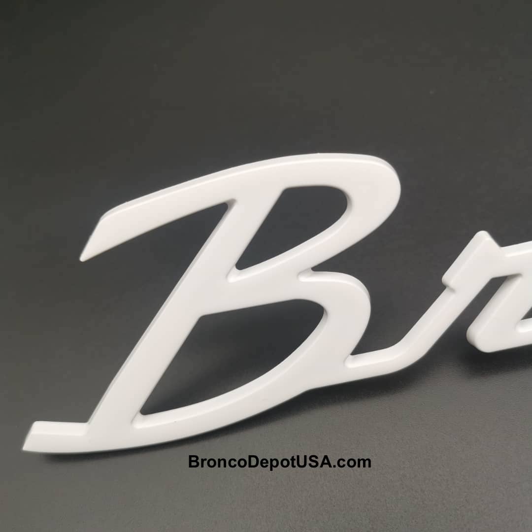 Ford Bronco Adhesive backed Heritage Bronco Fender Badges by BroncoDepotUSA [NO LONGER AVAILABLE] White 3