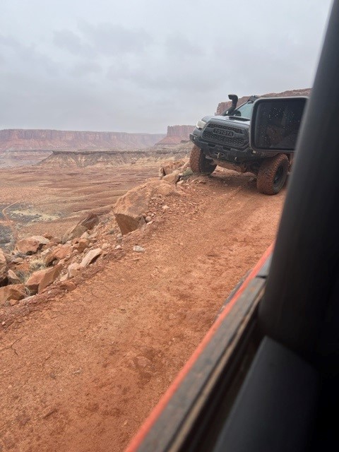 Ford Bronco Any mountain pics? White Rim Hardscrabble oncoming traffic (trail ahead lower left)