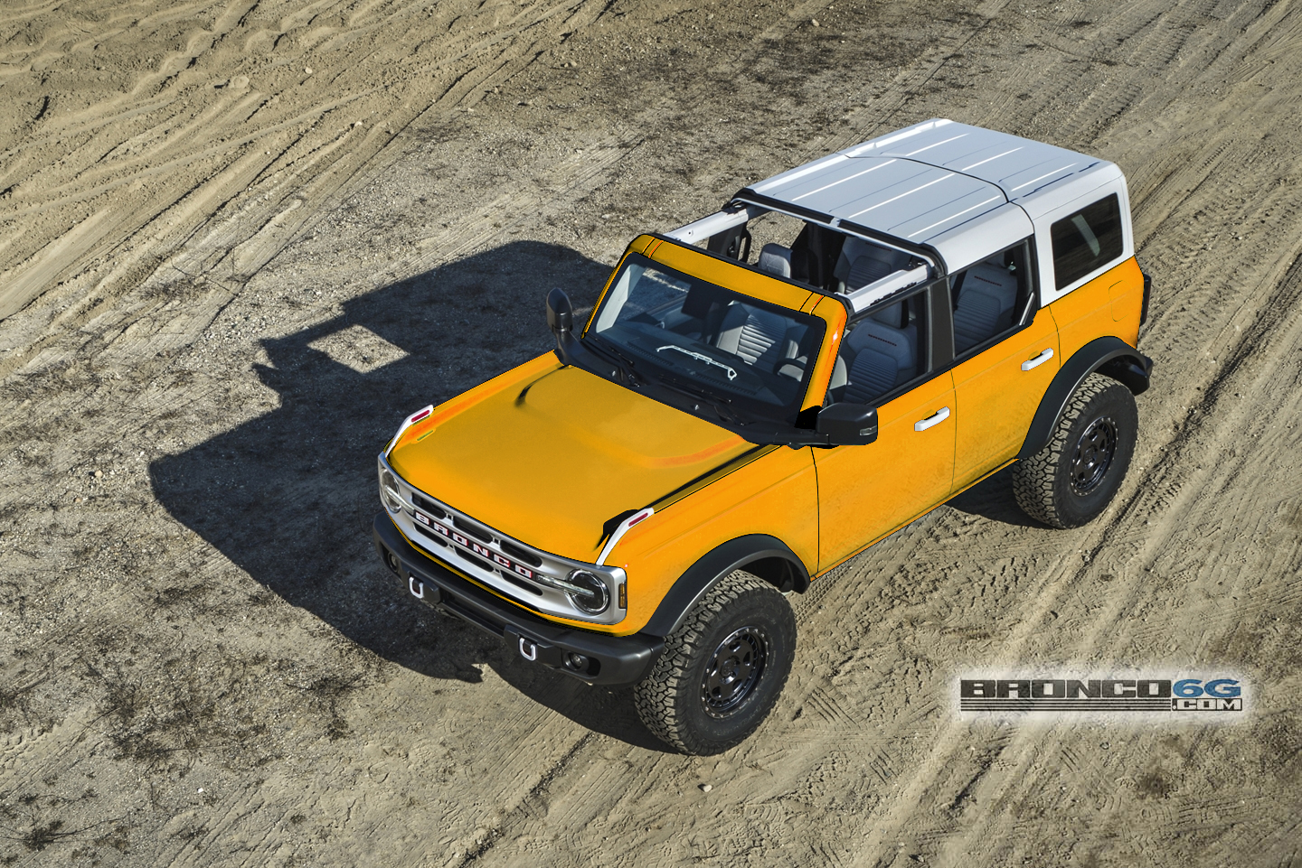 Ford Bronco All Colors Rendered on 4 Door Bronco with White Tops White Top Cyber Orange 2021 Bronco 4 Door 1