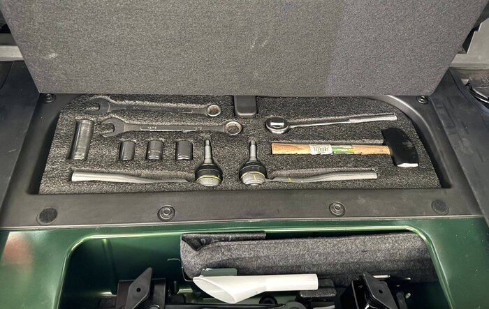 DIY tie rod end recovery kit & storage solution for cargo area tool kit space