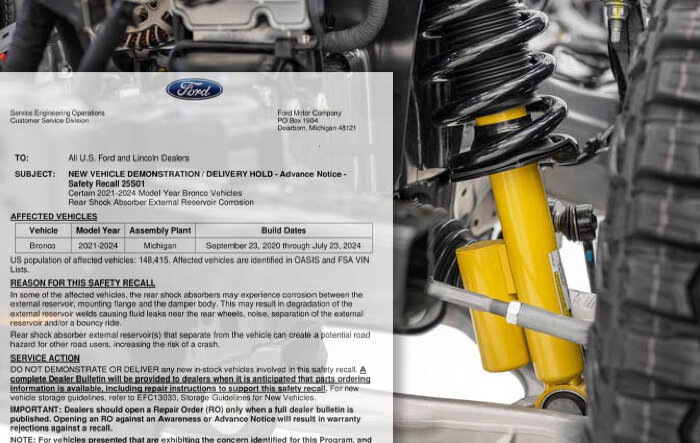 Recall 25S01 - Rear Shock Absorber External Reservoir Corrosion *🚨Repair now available*