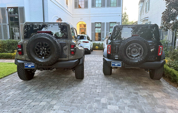 2 new Broncos in driveway: Badlands & Raptor (Marsh Gray)