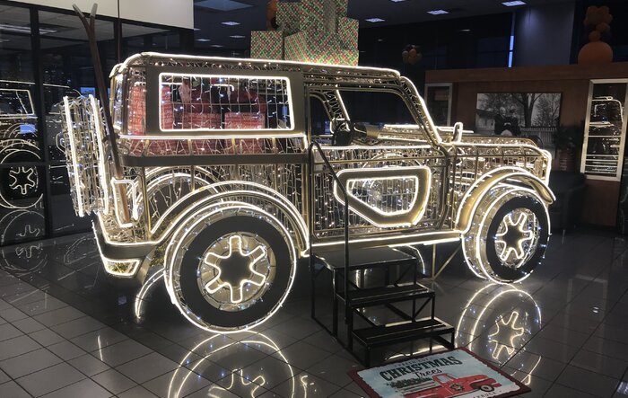 Full Size Christmas Lights Bronco at dealership