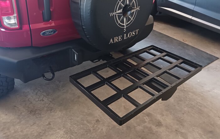 Portable storage solution -- $100 DIY hitch mounted rack from Harbor Freight