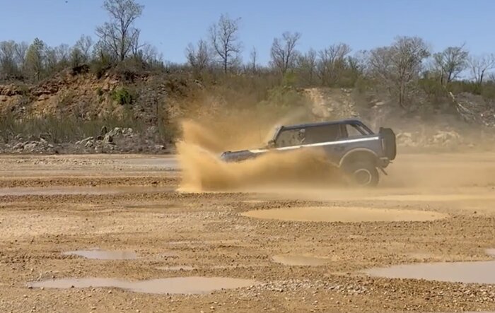 In the name of science… go over 45 mph when hitting mud / water puddles