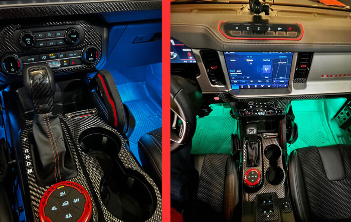 Interior Code Orange and Carbon Fiber Upgrades in Bronco Raptor