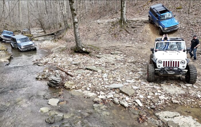 Pistol Creek With Broncos & Jeep