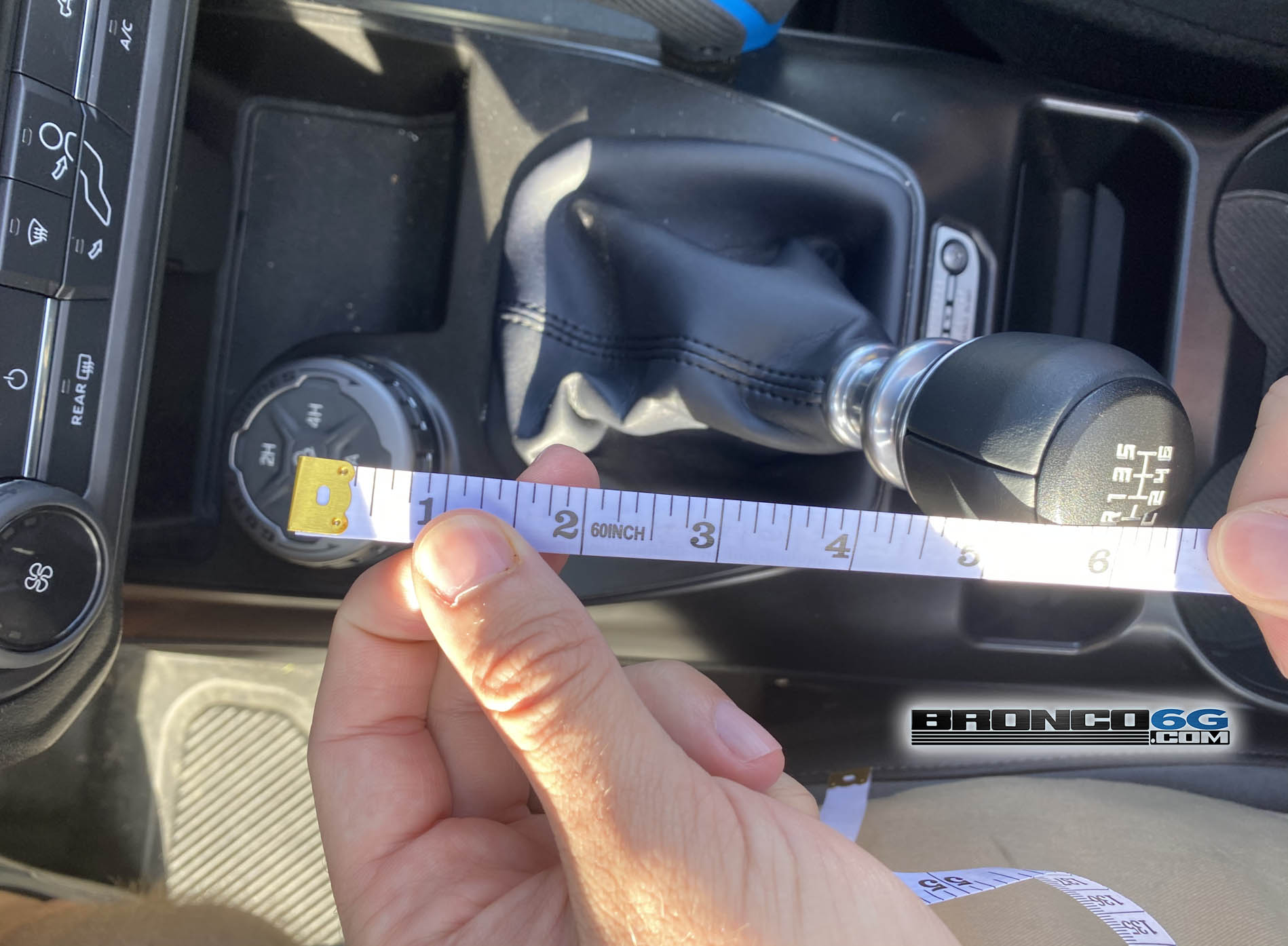 Measured 2021 Bronco Manual Transmission Shifter Throw Length