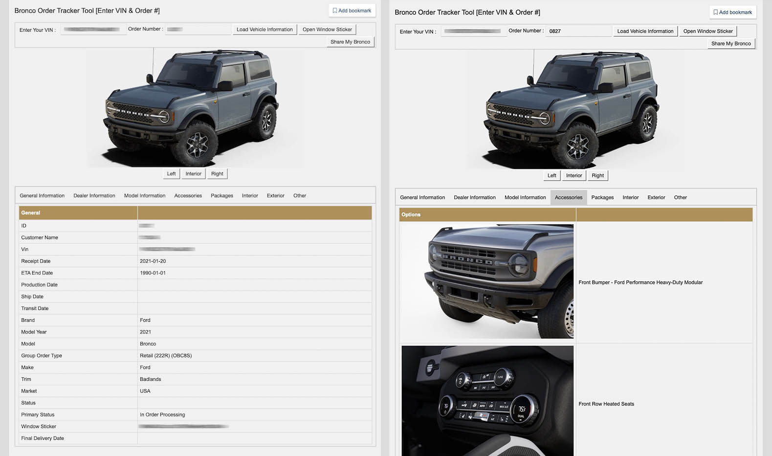 Ford Bronco Order Tracking