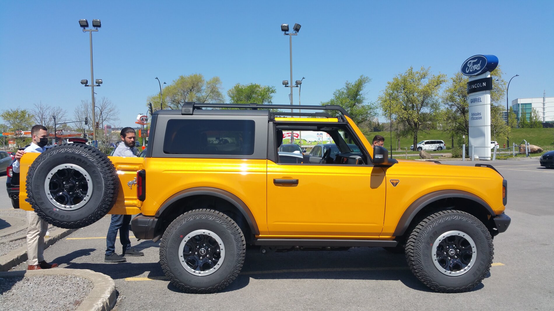 Cyber Orange 2 Door Bronco Badlands Sasquatch Looking Proper