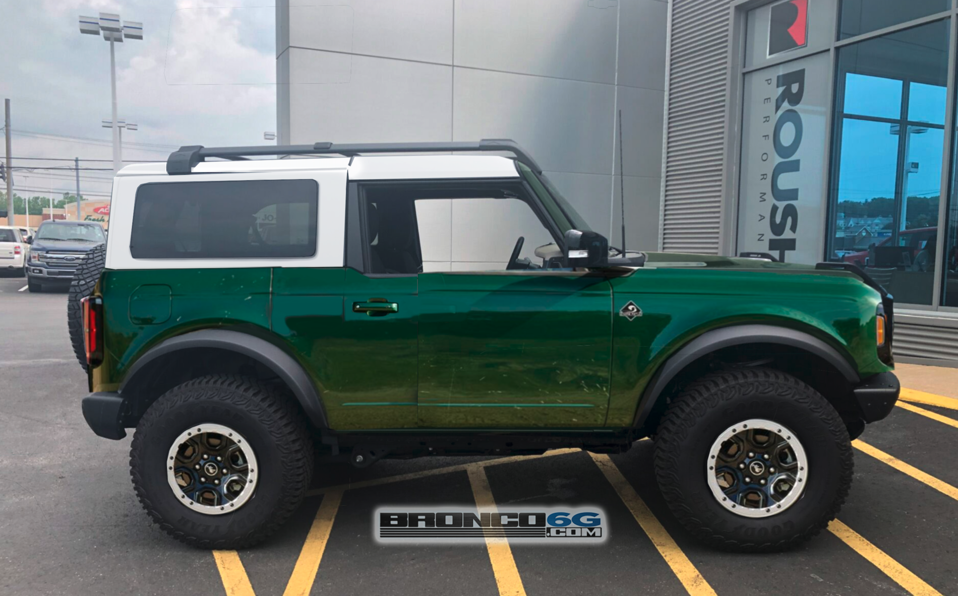 Eruption Green Bronco 2 Door With White Roof Render Bronco6g 2021