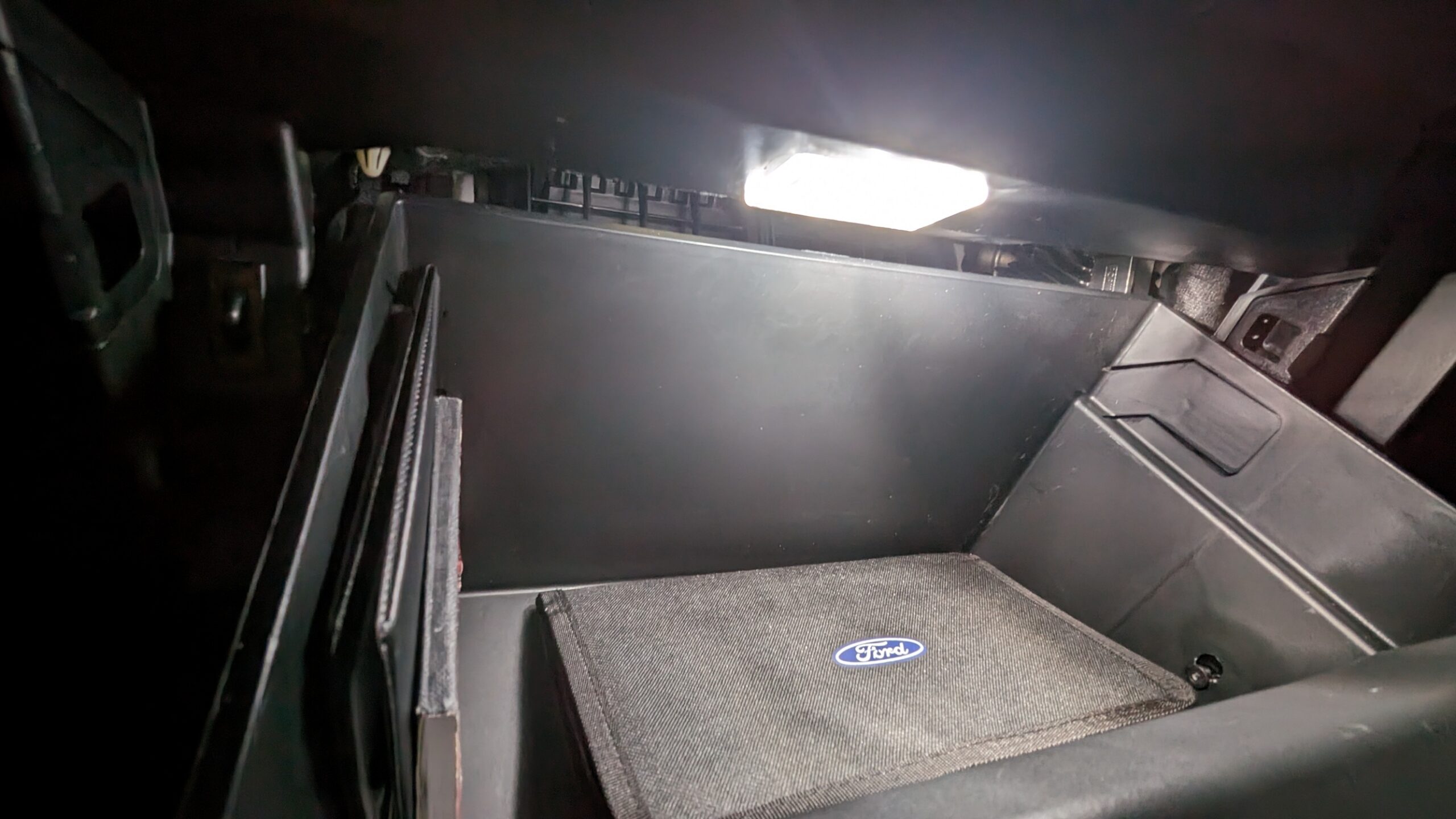 Glove box light installed DIY & photos Bronco6G 2021+ Ford Bronco