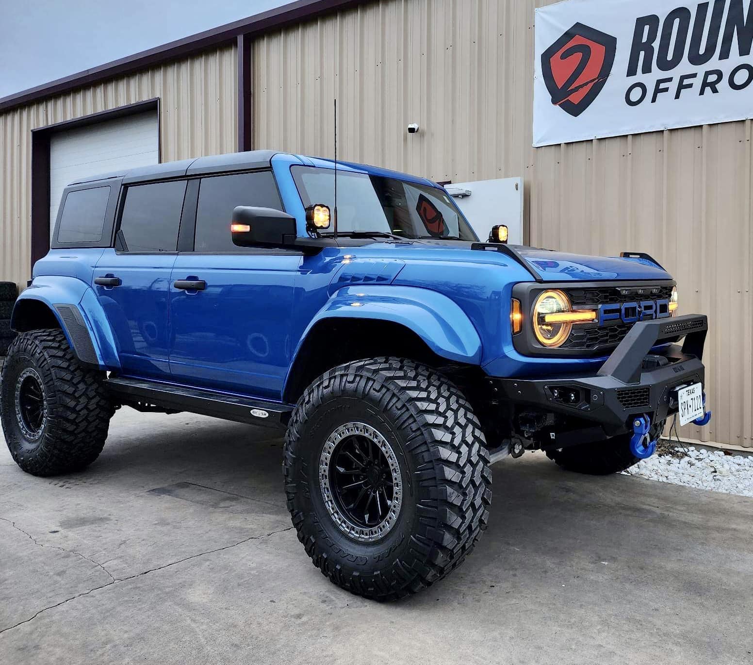 Velocity Blue Bronco Raptor On Rpg Perch Collar Lift 38s And Painted