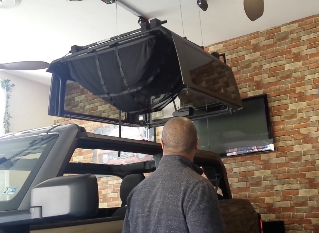 Bronco Hard Top Motorized Hoist Lift System Install & Review Bronco6G
